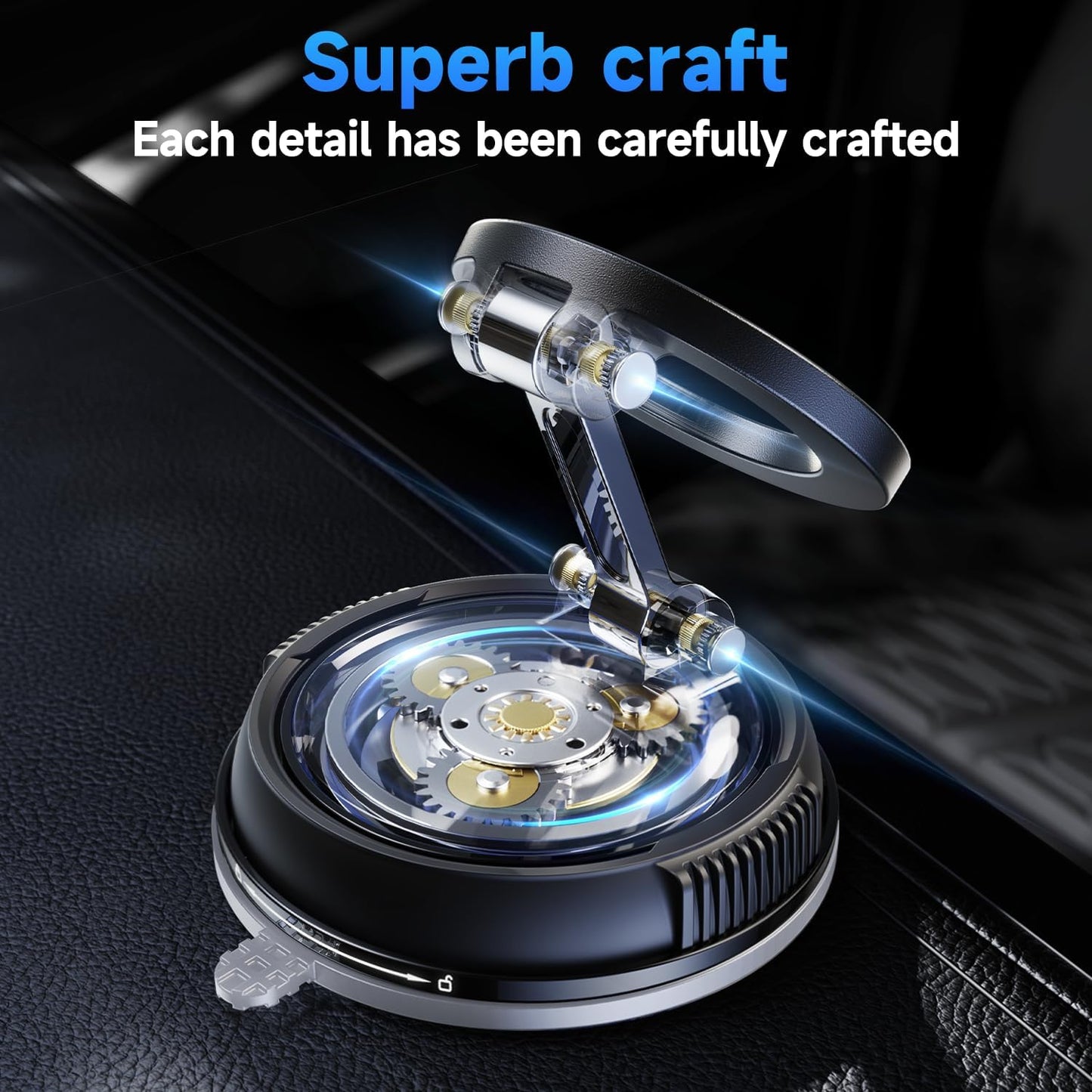 GripHalo™ 360° Desktop & Car Ring Stand – Universal Magnetic Phone Holder